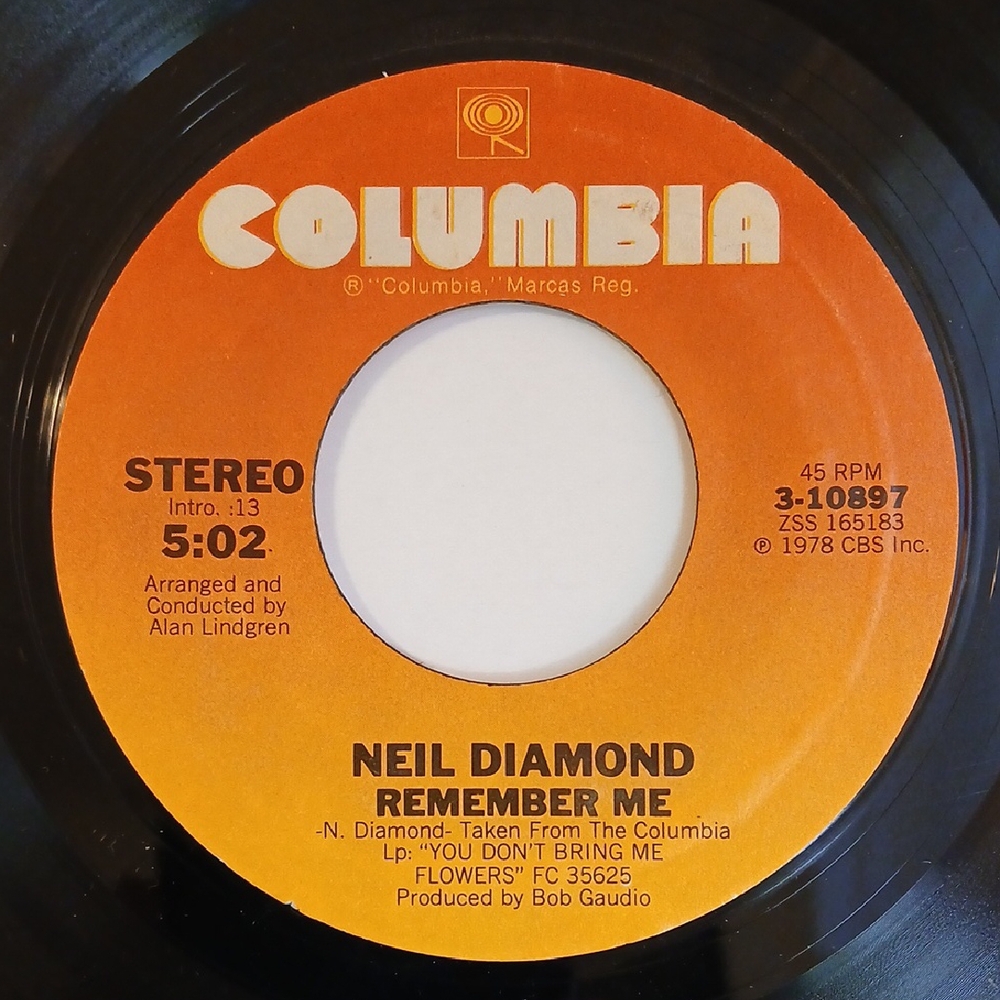 Neil Diamond's FOREVER IN BLUE JEANS 45RPM